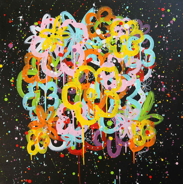 Pop Flowers Black