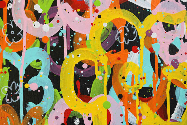 Pop Flowers Black