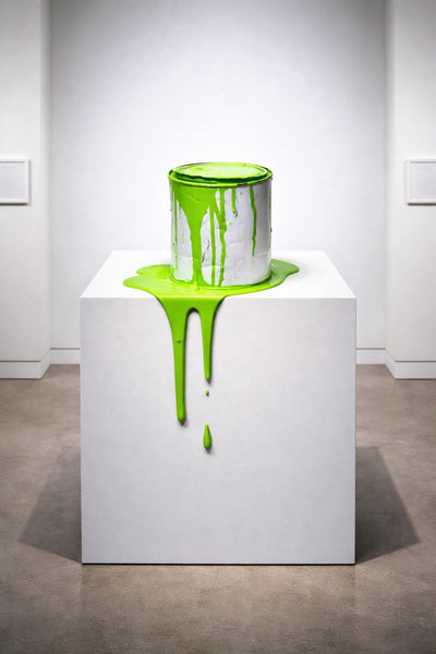 Le vieux pot de peinture vert